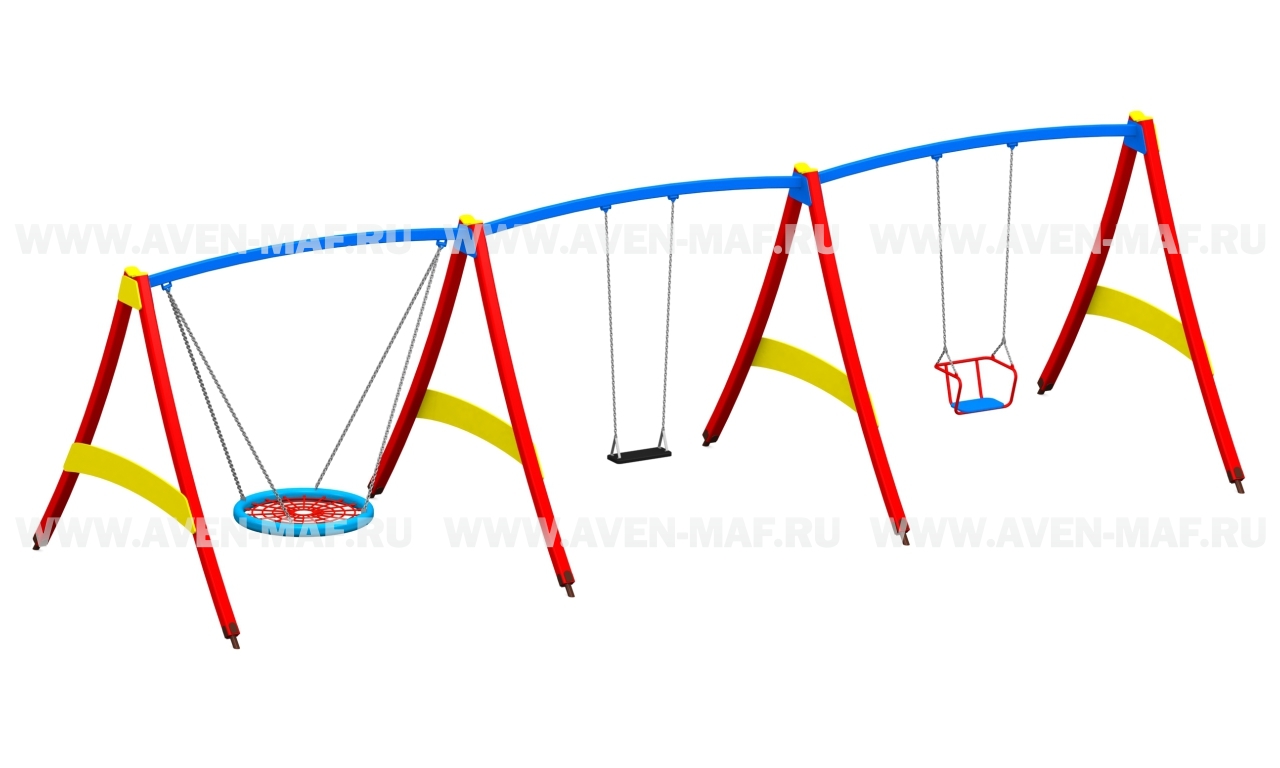 Качели маятниковые К-31/3 с подвесами "Гнездо", Тип-2 и Тип-3