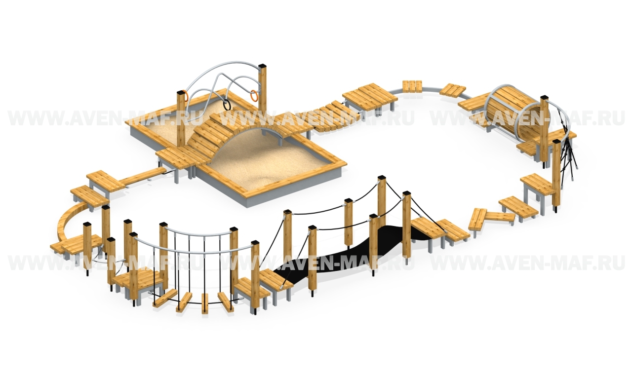 Модульная полоса препятствий с песочницей МПП-3