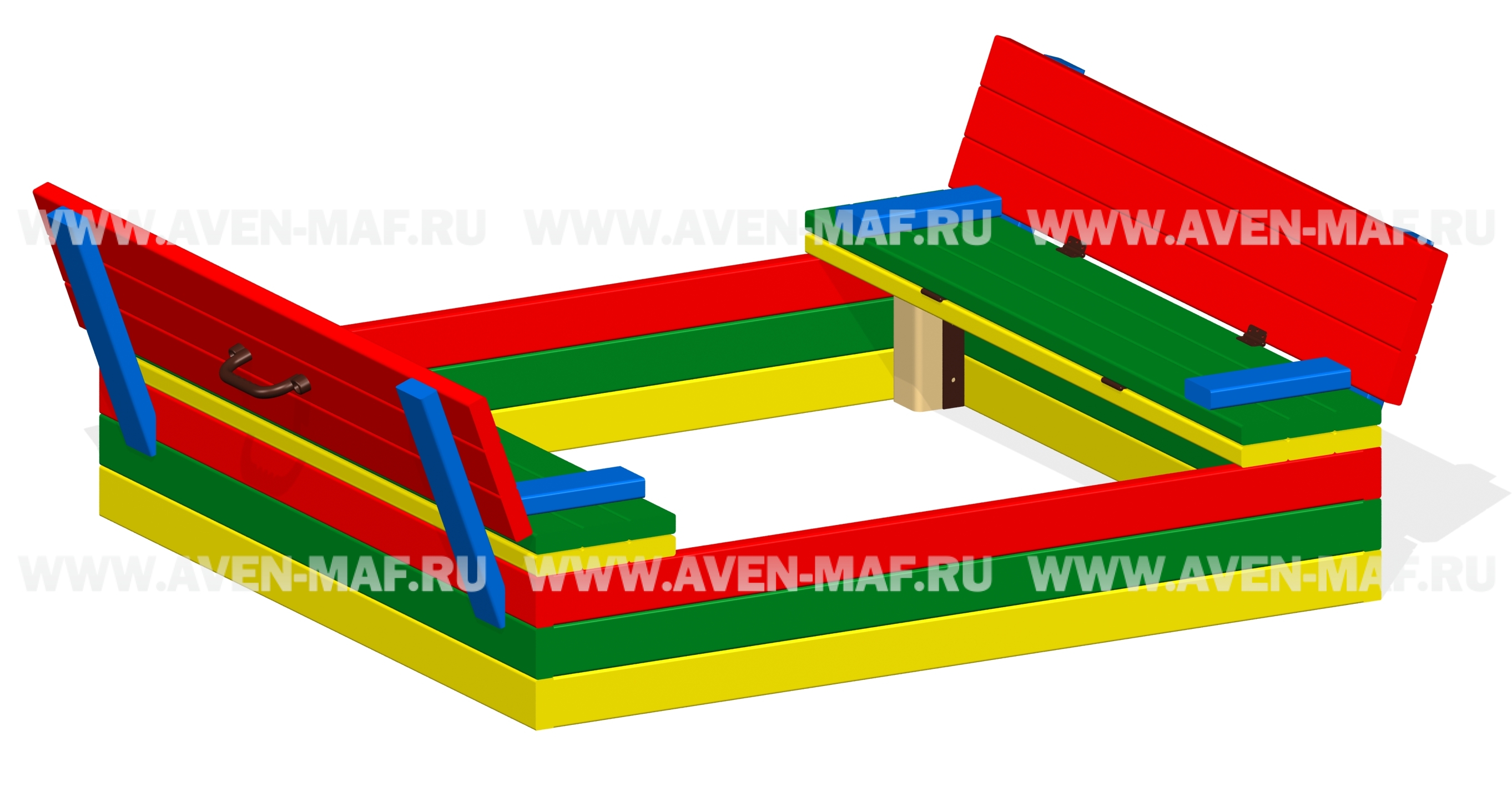 Песочница с крышкой-скамейкой П-21